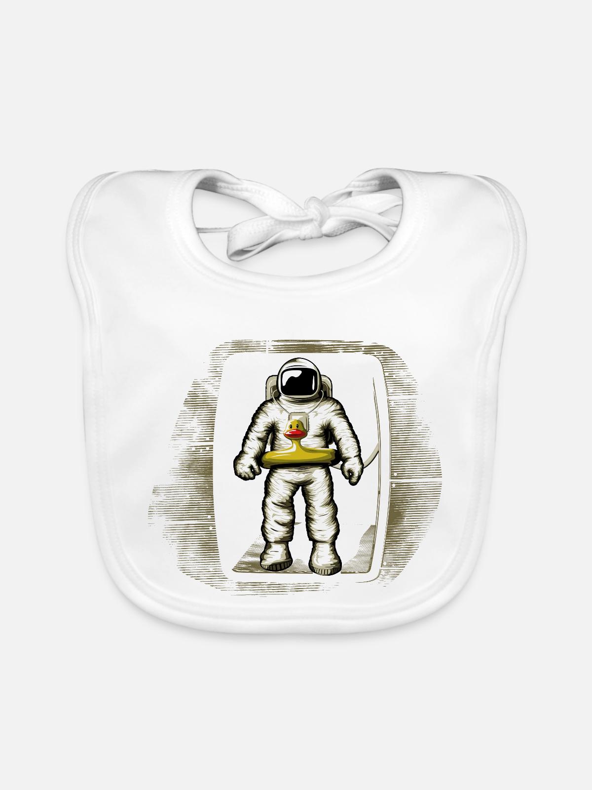 Astronaut - Baby Bio-Lätzchen - Weiß - Vorne