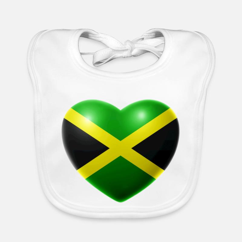 Herz (Jamaika / Jamaica) Baby Bio-Lätzchen