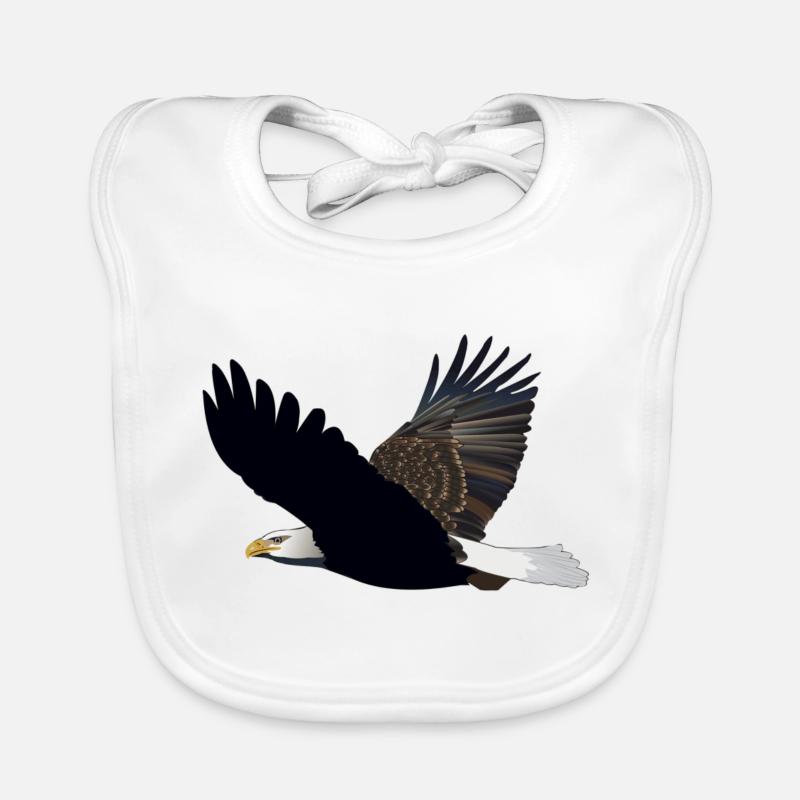 Poison de l'aigle à tête blanche - Bavoir bio Bébé - blanc