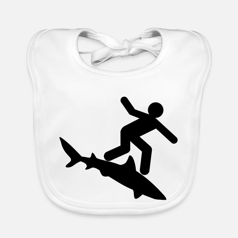 Hai - Surfer auf Hai Baby Bio-Lätzchen