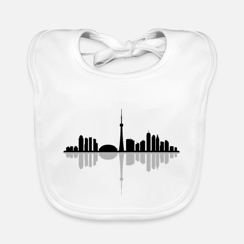 ciel de Toronto - Bavoir bio Bébé - blanc