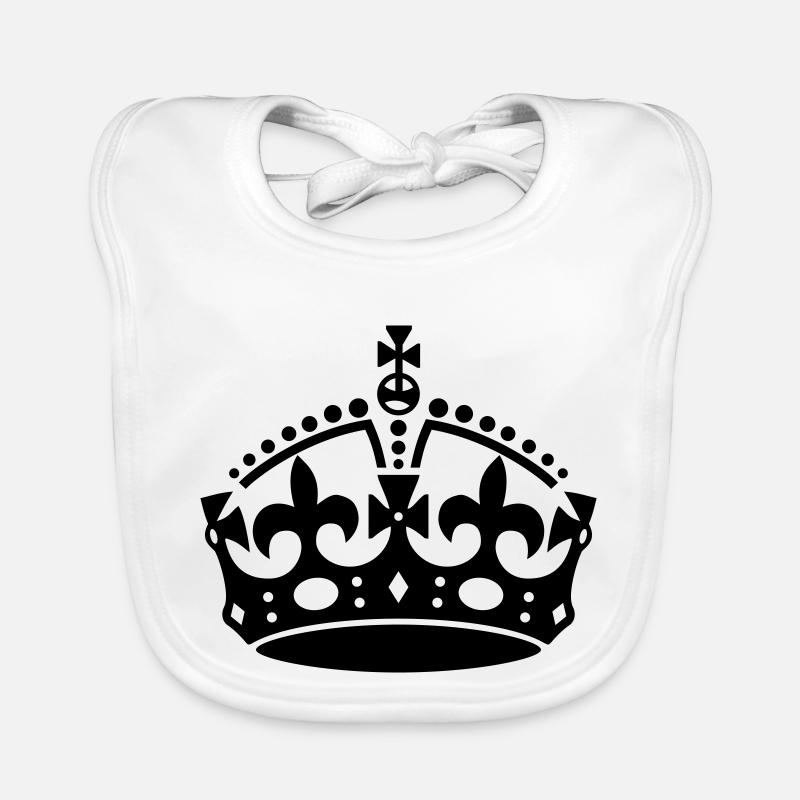 Keep Calm Crown Organic Baby Bibs
