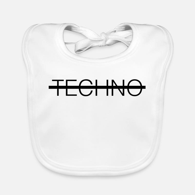 T-shirt with Techno inscription Techno minimal gift Organic Baby Bibs