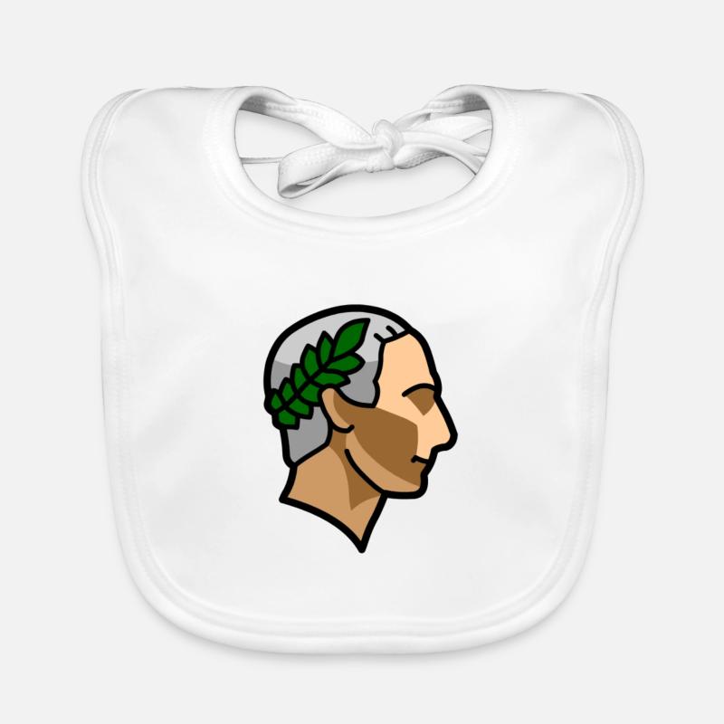 Random 012 Caesar - Organic Baby Bibs - white