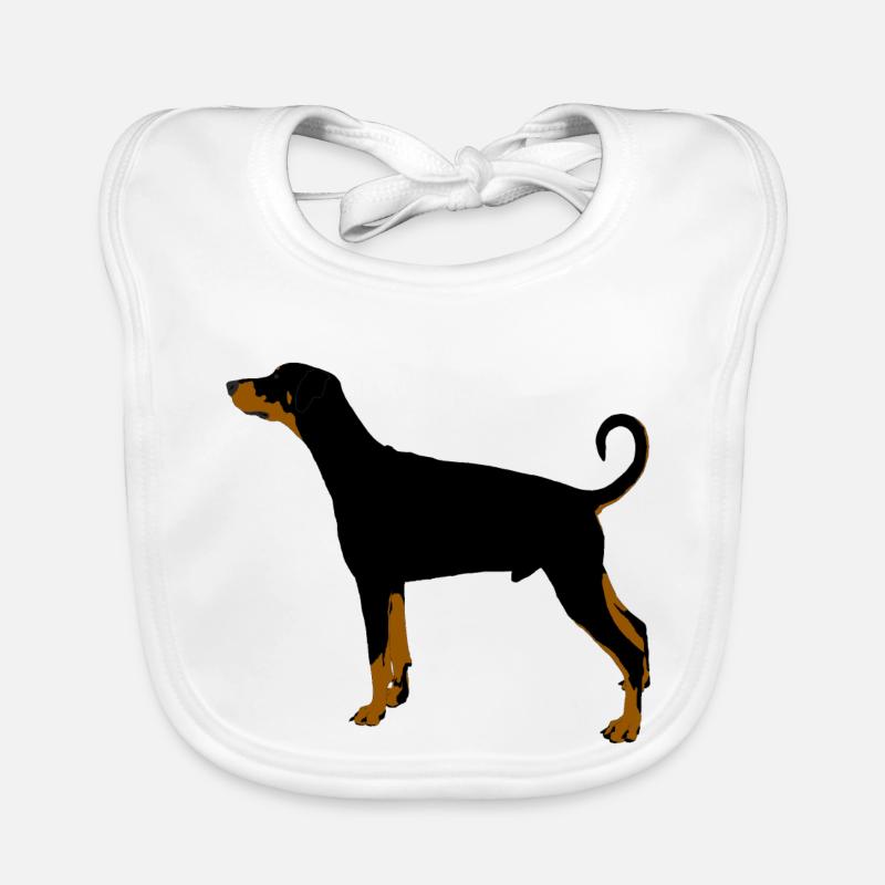 Doberman pinscher - Bavoir bio Bébé - blanc