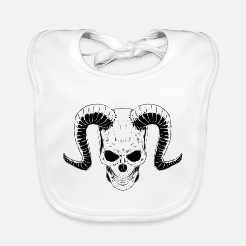Crâne de diable avec cornes Bavoir bio Bébé