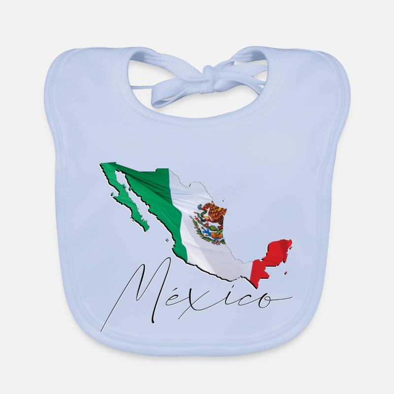 Real Mexico Flag - Flag Map EN Organic Baby Bibs