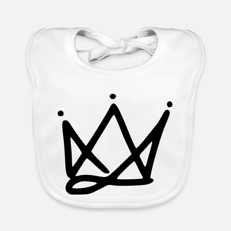 Emoji crown crowns sketch black Organic Baby Bibs