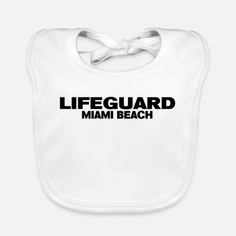 Rettungsschwimmer miami - Baby Bio-Lätzchen - Weiß