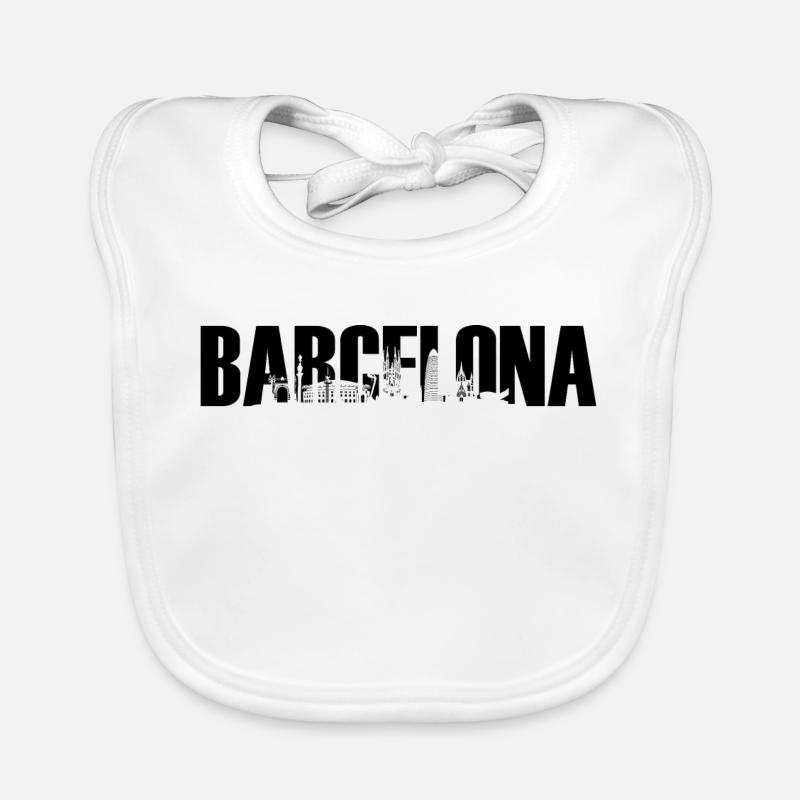 Barcelone Espagne Catalogne Europe Skyline Bavoir bio Bébé