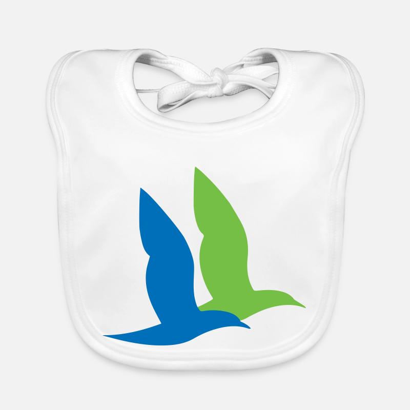 double oiseau maritime - Bavoir bio Bébé - blanc