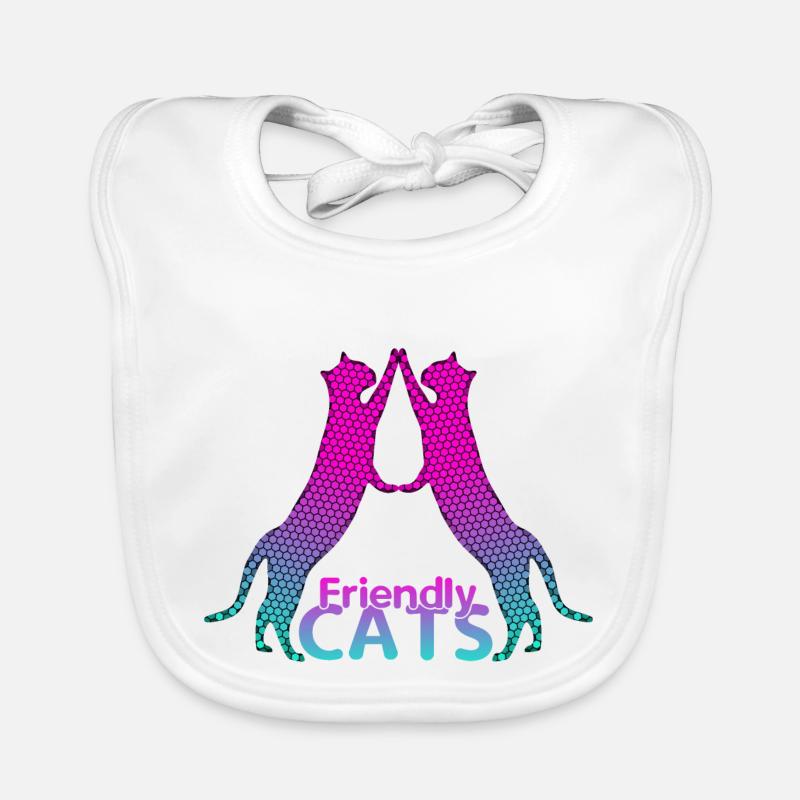 Chats amicaux Bavoir bio Bébé