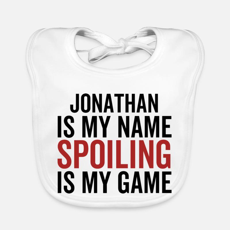 Jonathan est mon nom Spoiling est mon jeu Bavoir bio Bébé
