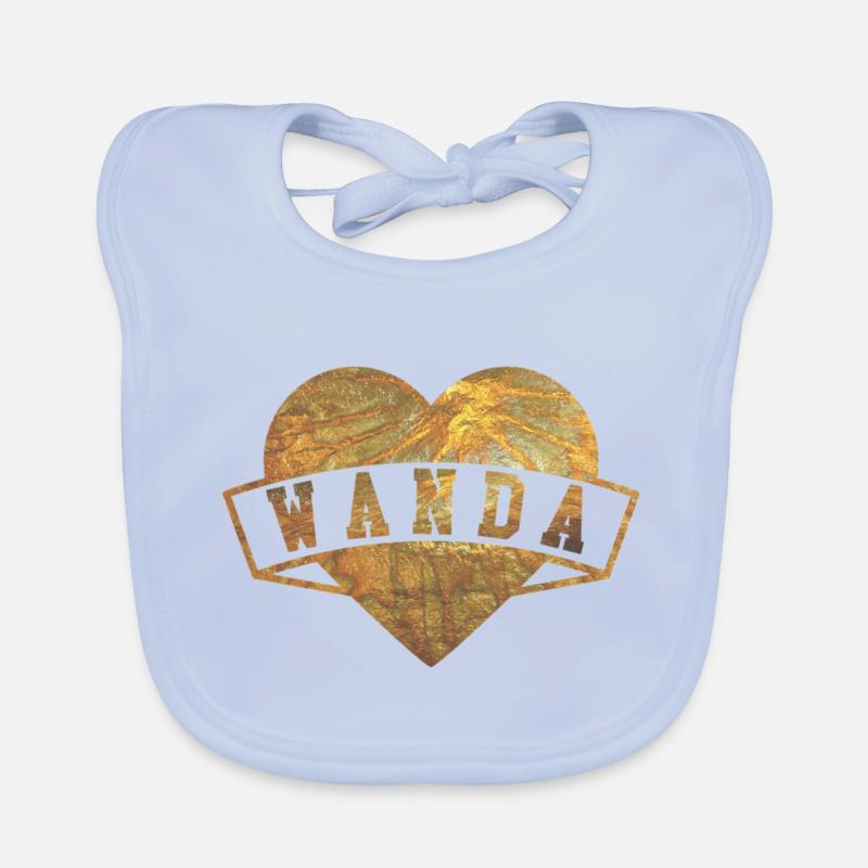 Wanda Hearts Gold Organic Baby Bibs