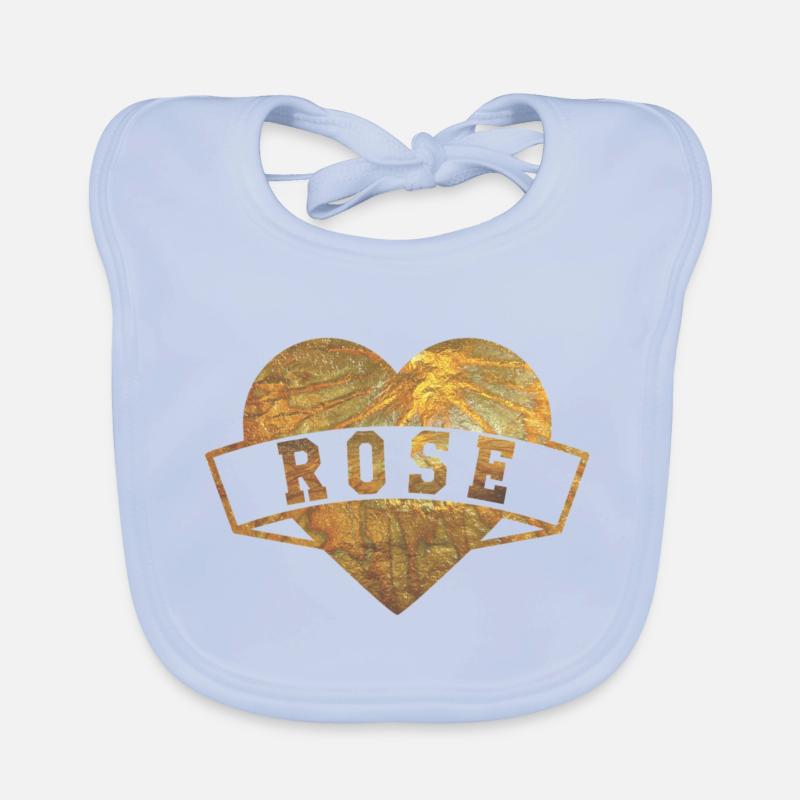 Rose Hearts Or Bavoir bio Bébé