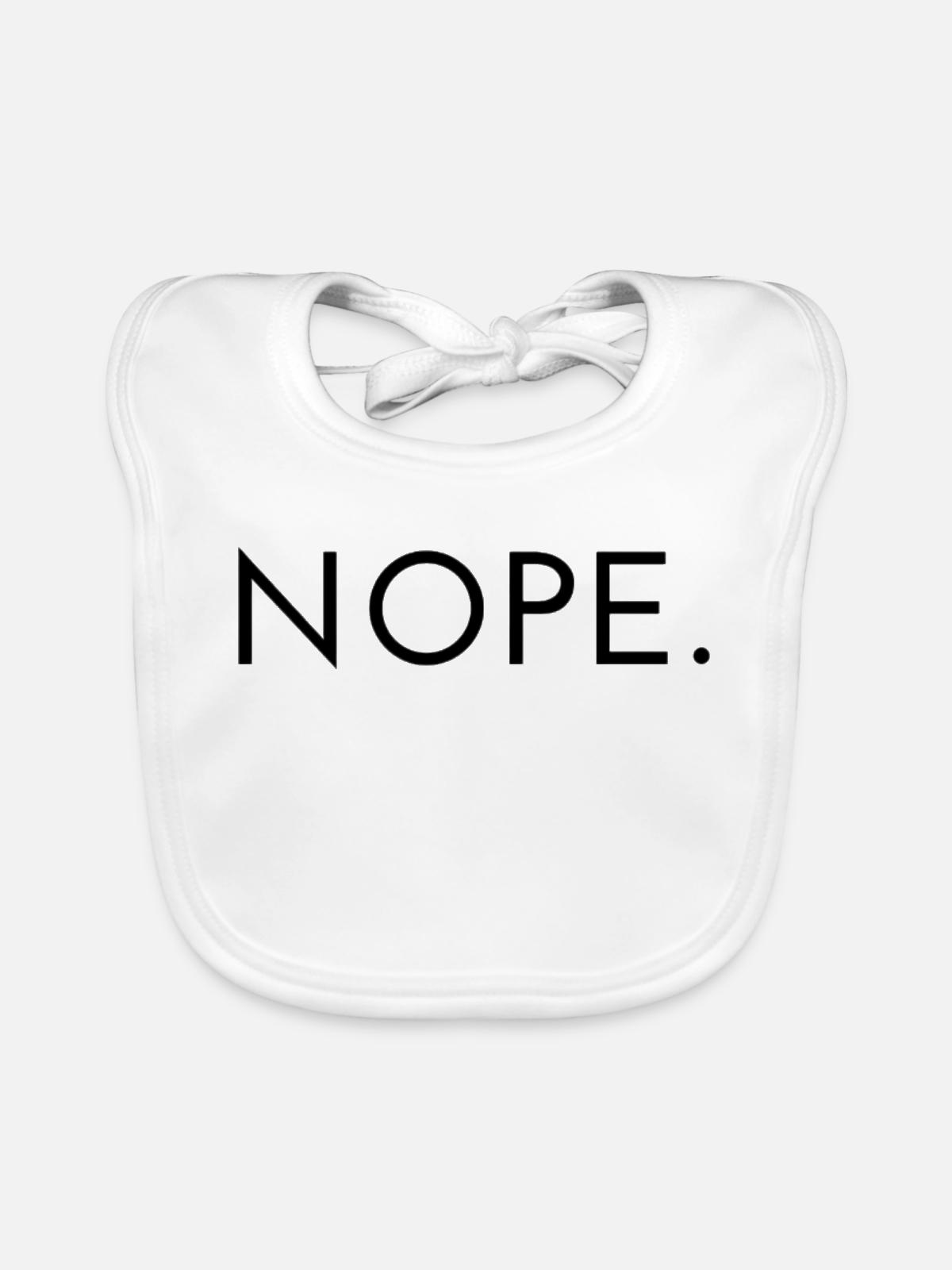 nope - Baby Bio-Lätzchen - Weiß - Vorne