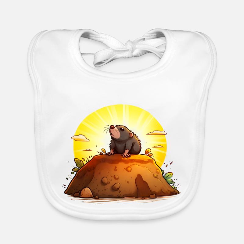 Funny mole on his hill Organic Baby Bibs
