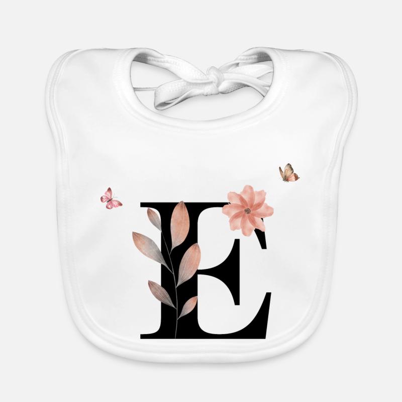 Buchstabe e Wildblumen Aquarelle Baby Bio-Lätzchen