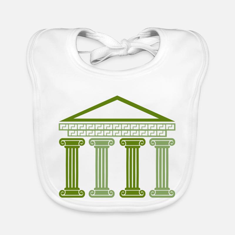 Greek Ancient Building Organic Baby Bibs