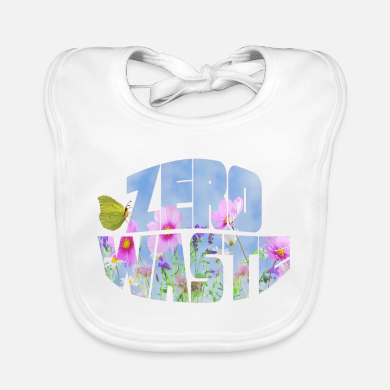 zero waste blumenwiese mit schmetterling Baby Bio-Lätzchen