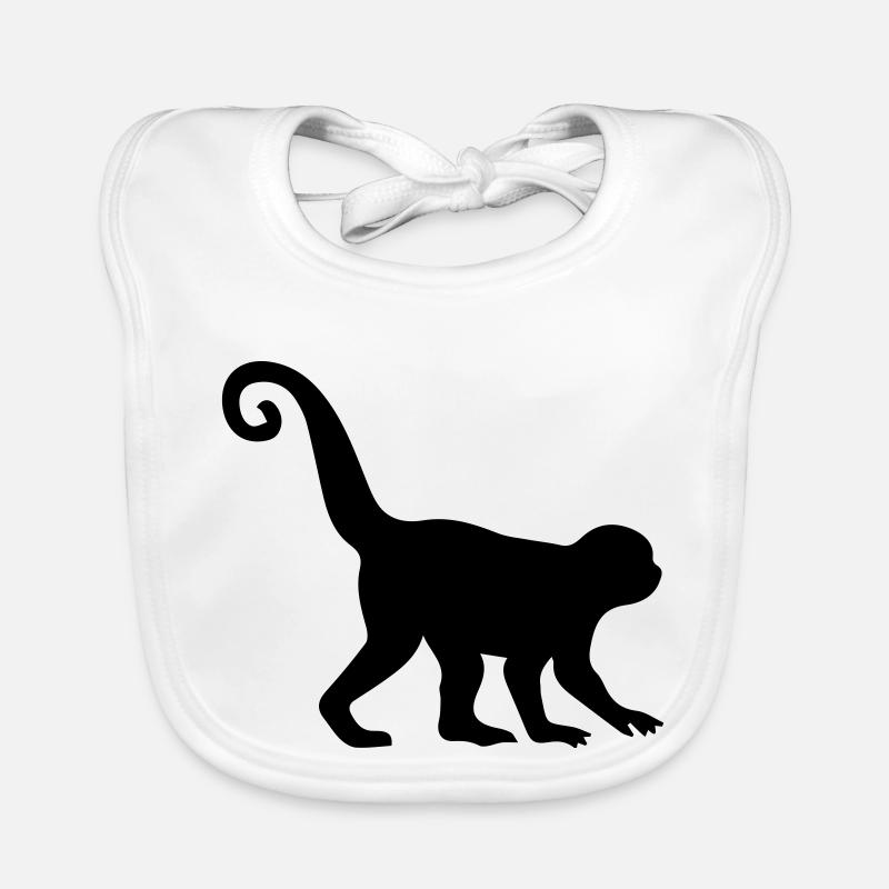 Monkey Silhouette Organic Baby Bibs