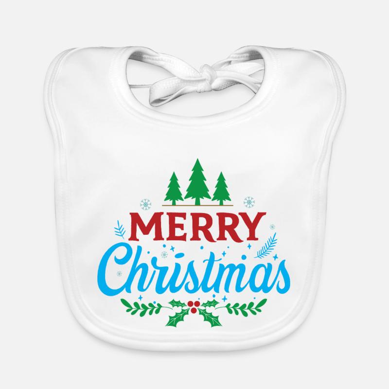 Joyeux Noël - Bavoir bio Bébé - blanc