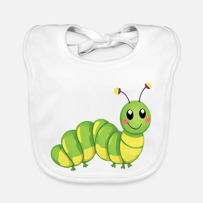 Smiling Caterpillar Organic Baby Bibs