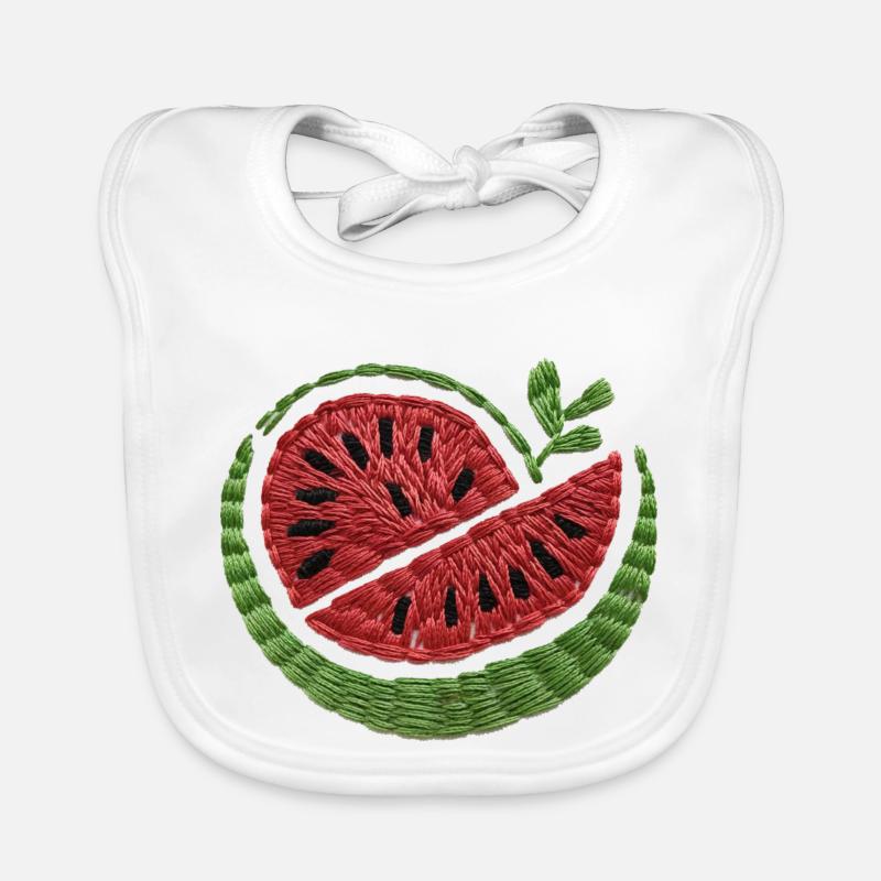 Gestickte Wassermelone Baby Bio-Lätzchen