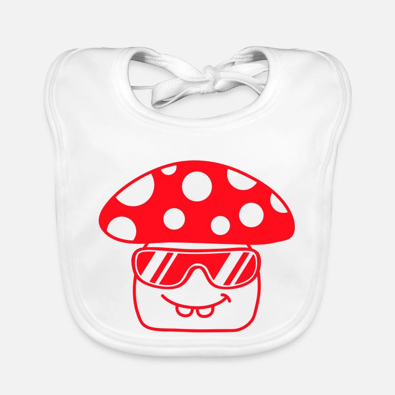 Champignon Lunettes de soleil Points rouges Champignon Bavoir bio Bébé
