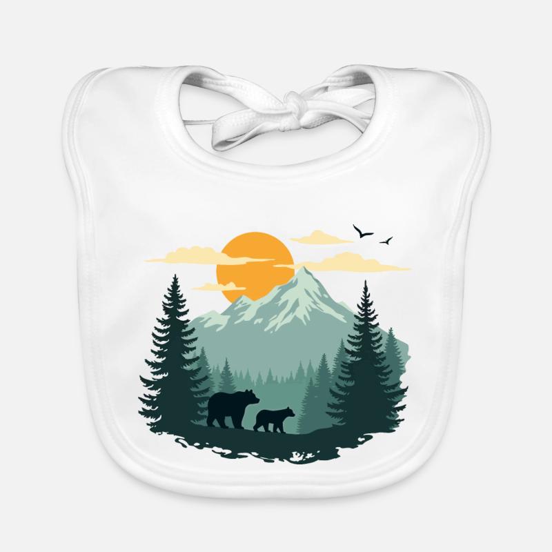 Wald Landschaft und Bären Baby Bio-Lätzchen