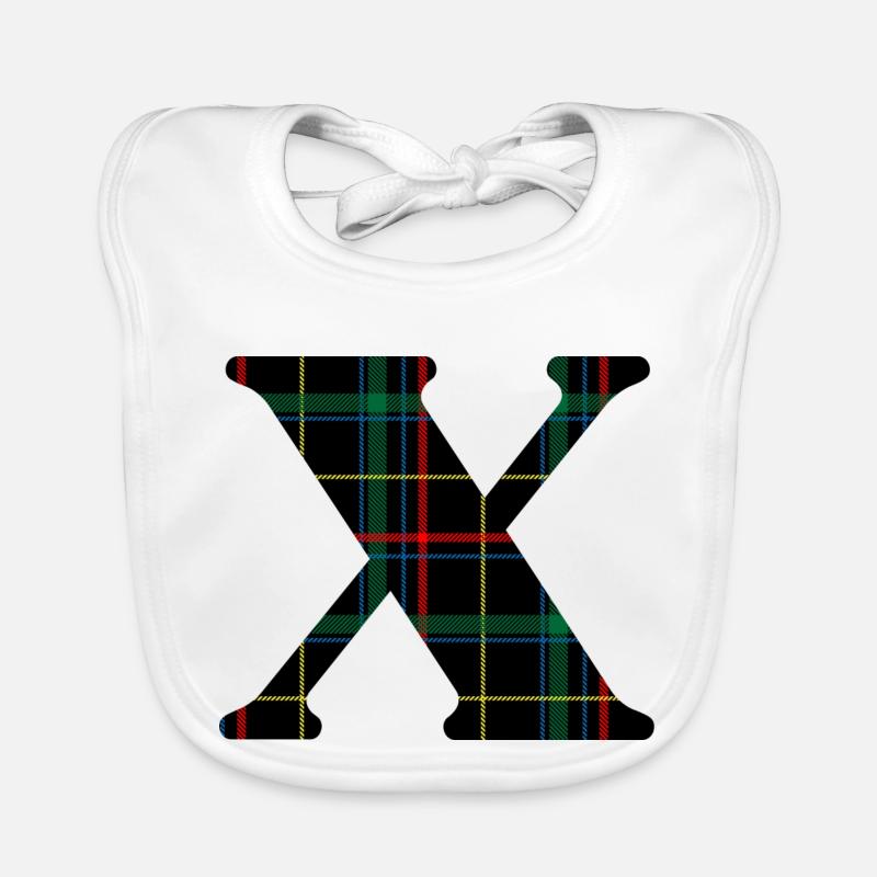 Monogram x Scottish tartan Organic Baby Bibs