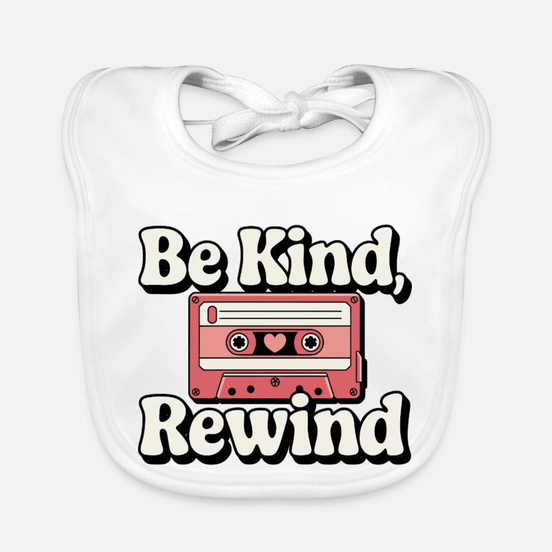 Be Kind, Rewind Cassette Tape Organic Baby Bibs