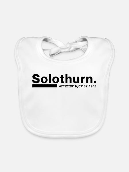 Solothurn Koordinaten Kanton Schweiz - Baby Bio-Lätzchen - Weiß - Vorne