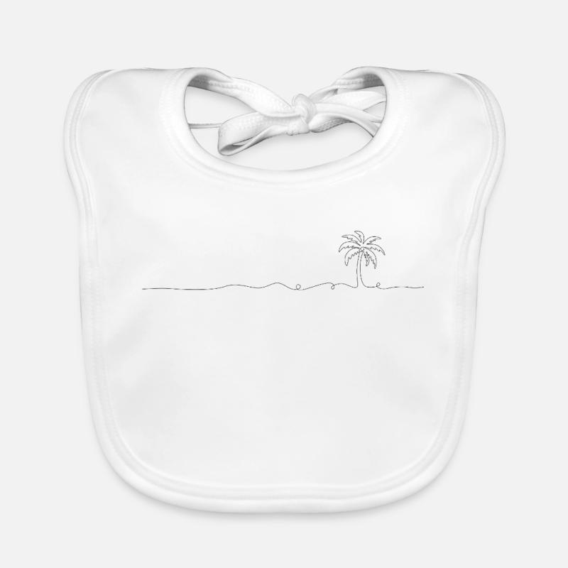 Line design palm tree Organic Baby Bibs