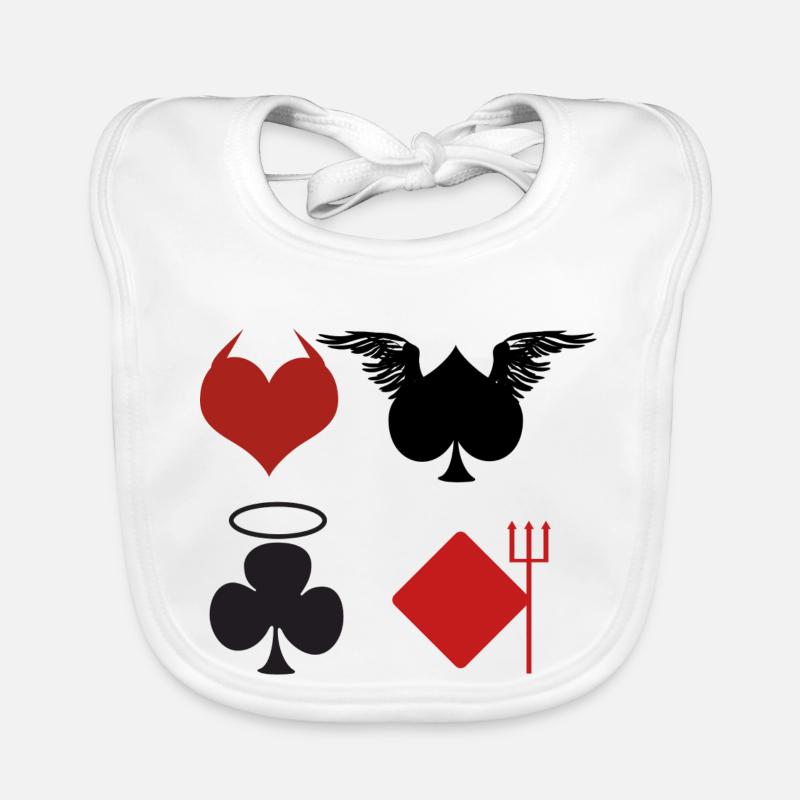Poker Blackjack Ass Devil Devil Casino Angel Card Organic Baby Bibs