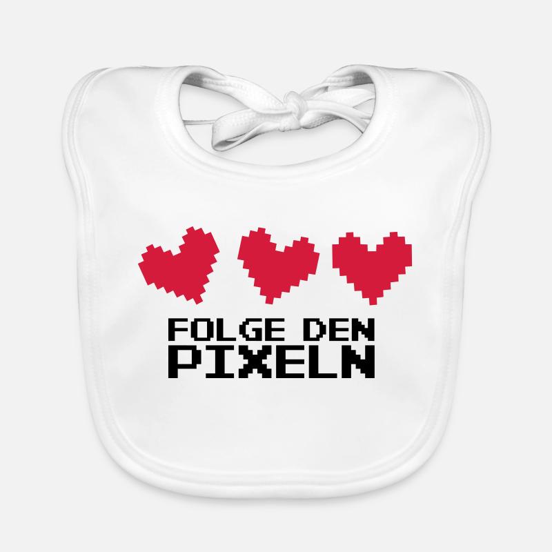 Folge den Pixeln! 8-Bit Retro Baby Bio-Lätzchen