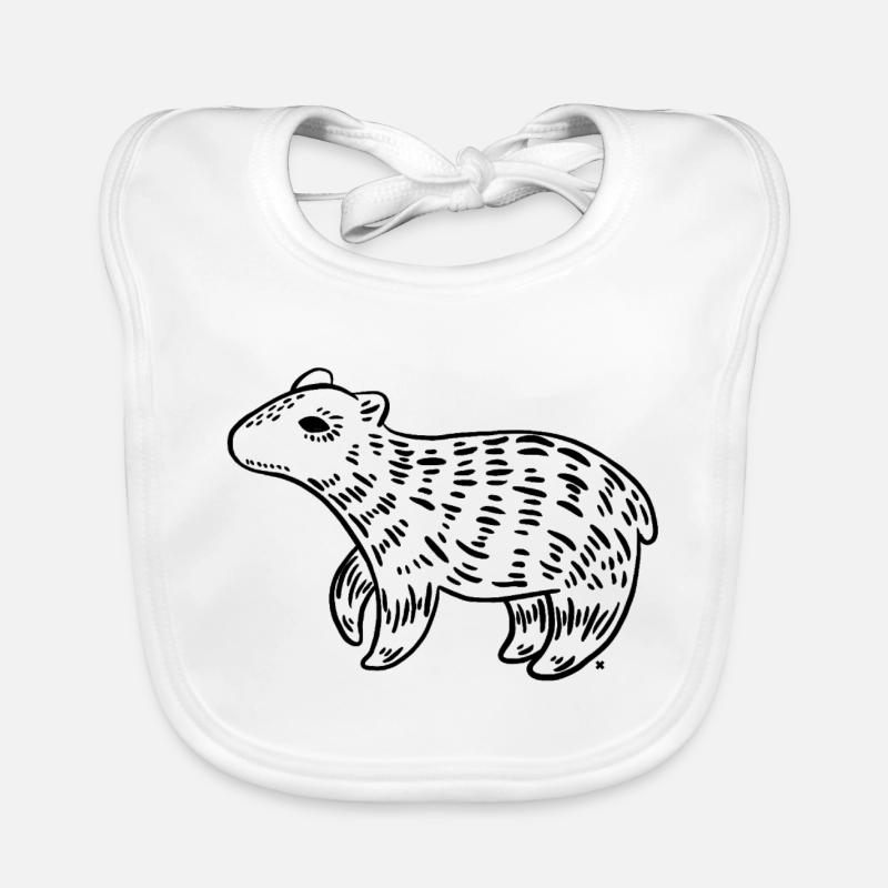 ours blanc Bavoir bio Bébé