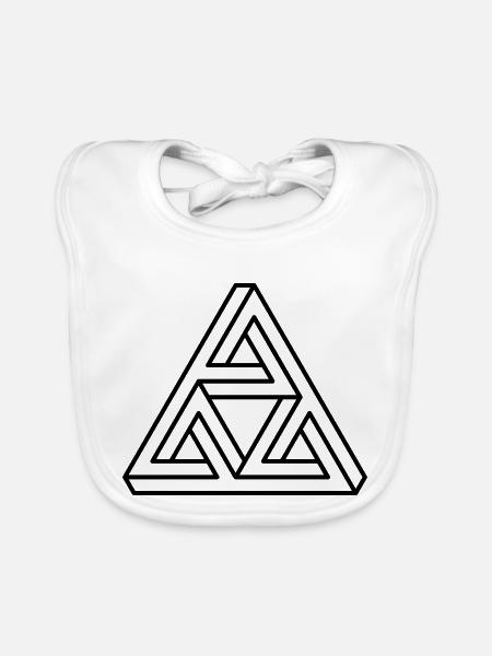 impossible triangle Dreieck Geek Geometrie Hipster - Baby Bio-Lätzchen - Weiß - Vorne
