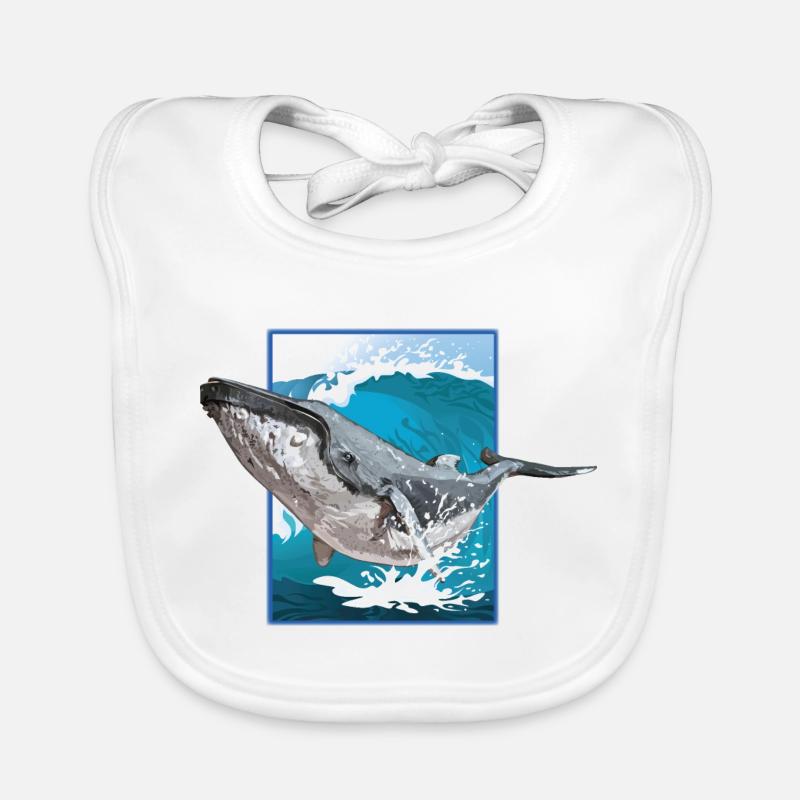 Humpback Whale Organic Baby Bibs