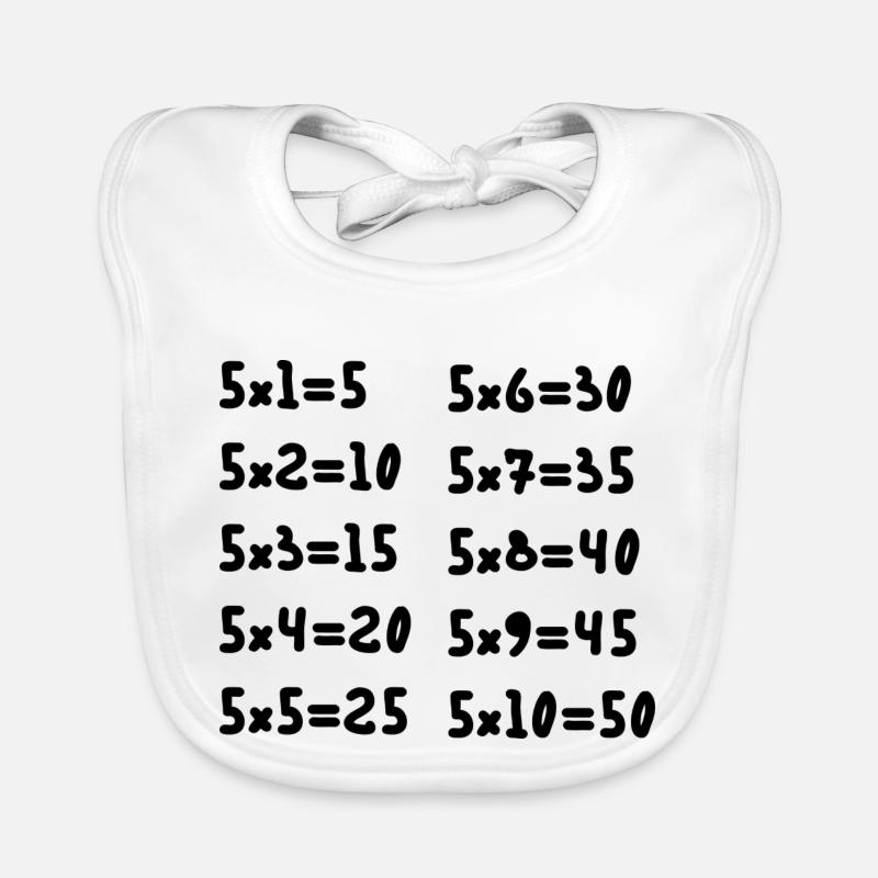 Tables de multiplication de cinq Bavoir bio Bébé