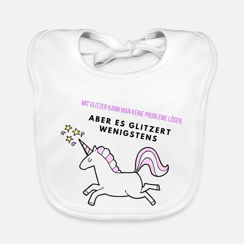 Glitzer Einhorn Baby Bio-Lätzchen