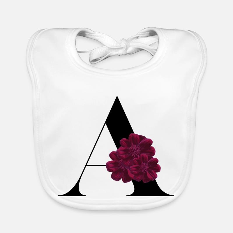 Buchstabe A Blühende Baby Bio-Lätzchen