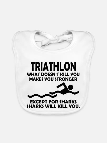 Triathlon Swim Bike Run - Baby Bio-Lätzchen - Weiß - Vorne