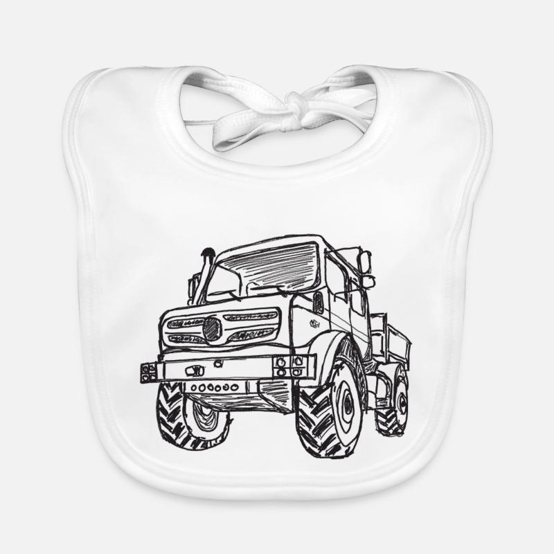 Unimog - Oldtimer - Offroad - Universal motor device Organic Baby Bibs