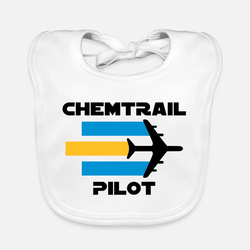 Chemtrailpilot (Flugzeug mit Chemtrails) Baby Bio-Lätzchen