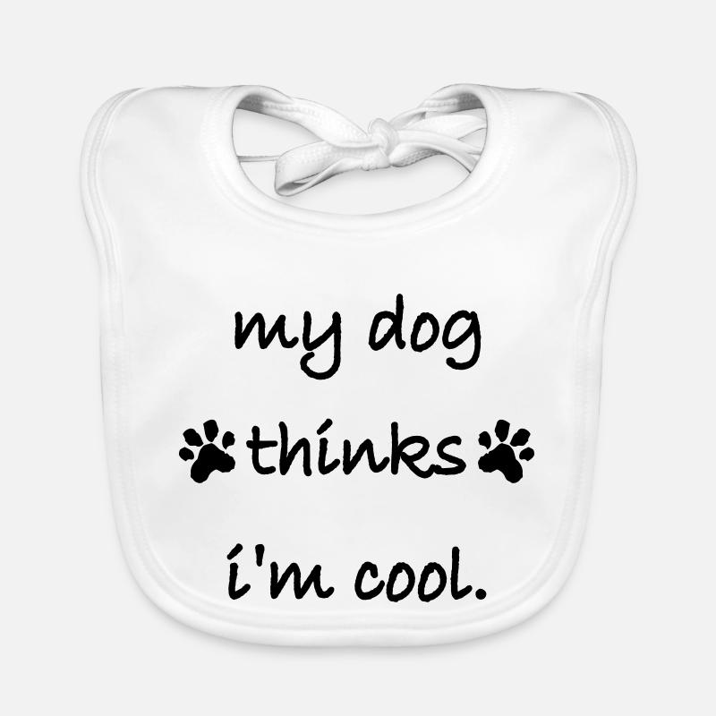 Dog thinks in the cool Organic Baby Bibs