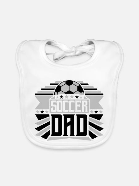 Cool Soccer Papa Hobby - Bavoir bio Bébé - blanc - Devant