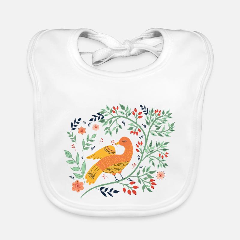 Vogel Volkskunst Vogel Baby Bio-Lätzchen