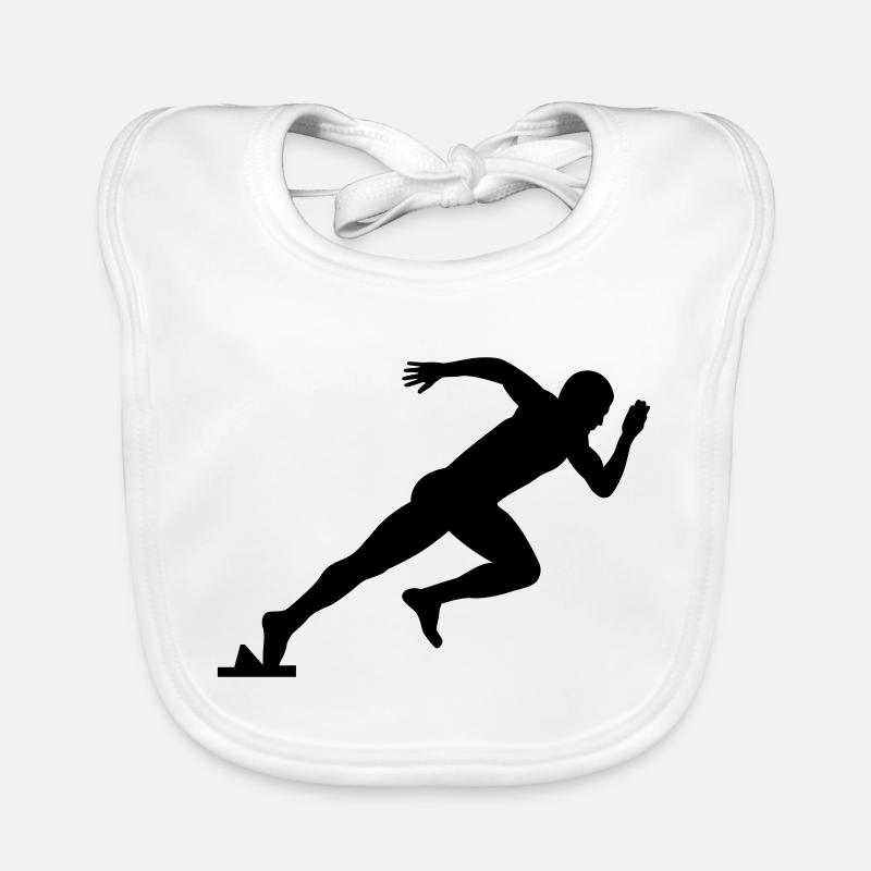 Athletics Sprinter Motif Idée cadeau Bavoir bio Bébé