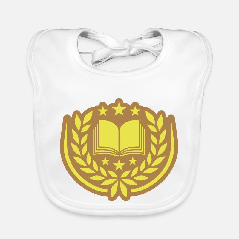 Emblem Buch Sterne Lorbeerkranz Baby Bio-Lätzchen